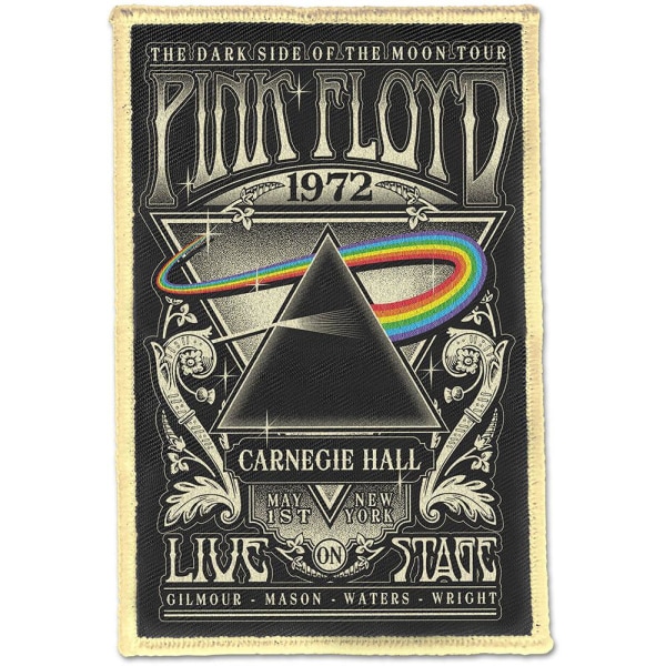 Pink Floyd Carnegie Hall Vävd Iron On Patch One Size Black/Bei Black/Beige One Size