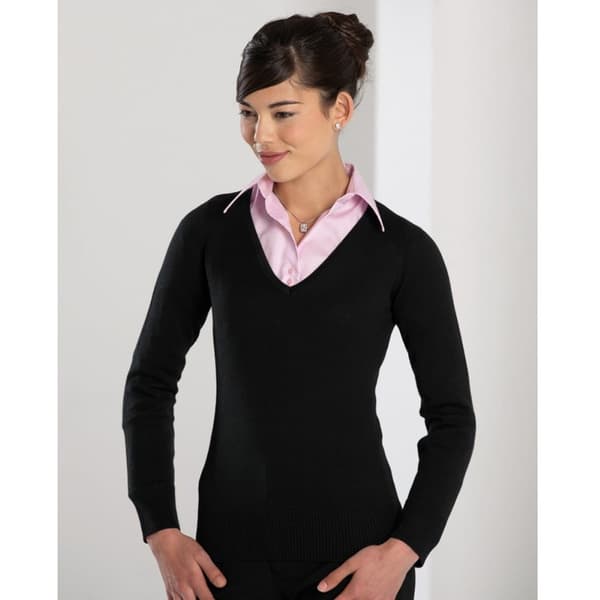 Russell Collection Dam/Kvinnors V-halsad Stickad Pullovertröja Charcoal Marl L