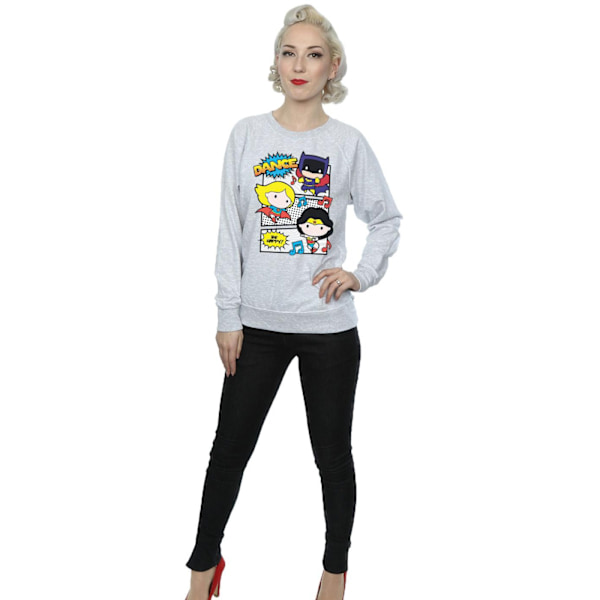 DC Comics Dam/Kvinnor Chibi Super Friends Dans Sweatshirt L Heather Grey L