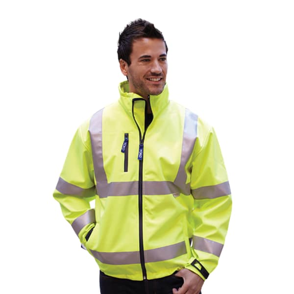 Yoko Herrsoftshelljacka med hög synlighet (2-pack) M Hög synlighet gul Hi-Vis Yellow M