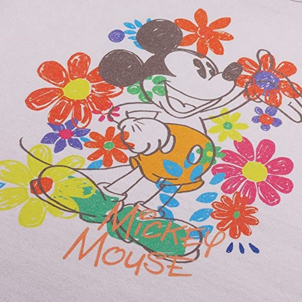 Disney Mickey Mouse Flowers Crop Sweatshirt M Lav Lavender M