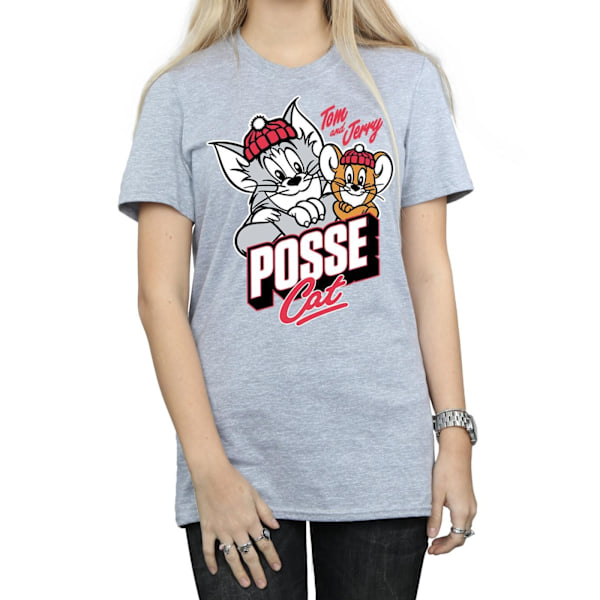 Tom And Jerry Dam T-shirt i bomull för kvinnor/damer Sports Grey S