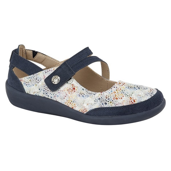 Boulevard Damskor/Kvinnors E Fit Läder/Mockaskor 4 UK Blå Blue 4 UK