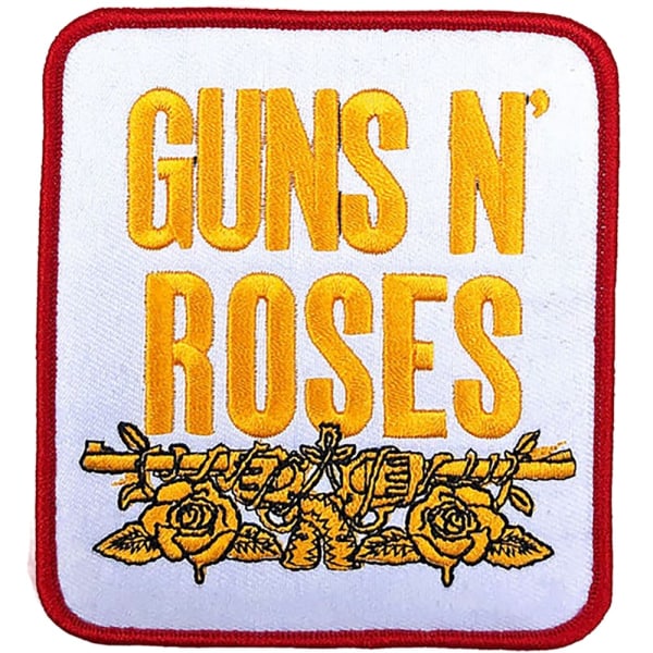 Guns N Roses Woven Stacked Logo Iron On Patch One Size White/Go White/Gold/Red One Size