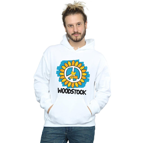 Woodstock Mens Flower Peace Hoodie XL Vit White XL