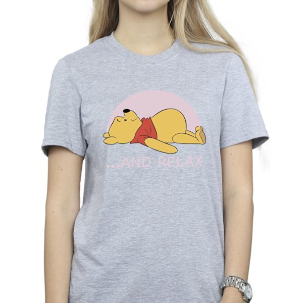 Disney Dam/Damer Winnie The Pooh Relax Bomull Boyfriend T-Shirt XL Sports Grey Sports Grey XL