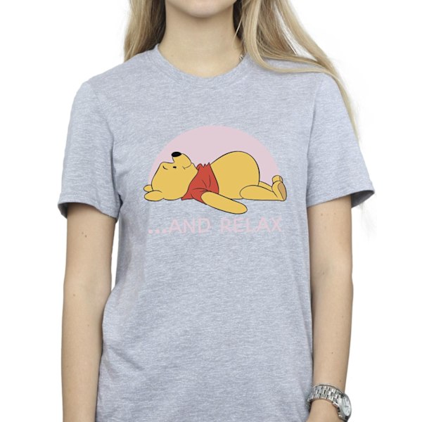 Disney Dam/Kvinnor Winnie The Pooh Relax Bomull Boyfriend T-S Sports Grey M