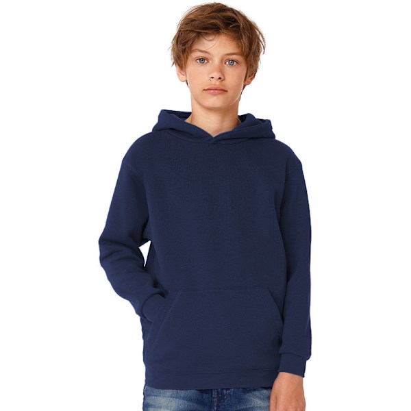 B&C Barn/Barn Plain Hooded Sweatshirt/Hoodie 7-8 År Marinblå Navy 7-8 Years