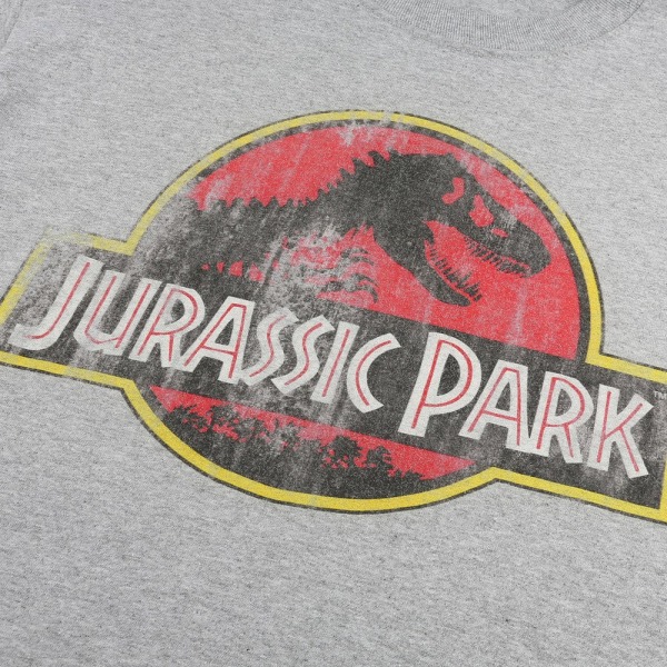 Jurassic Park Herr Logotyp Långärmad T-shirt XXL Sports Grey Sports Grey XXL