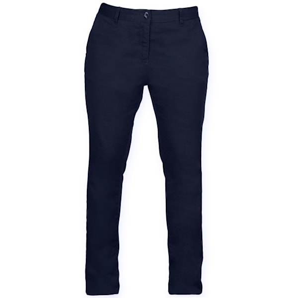 Front Row Dam/Damer Bomullsrik Stretch Chino Byxor S Marinblå Navy S