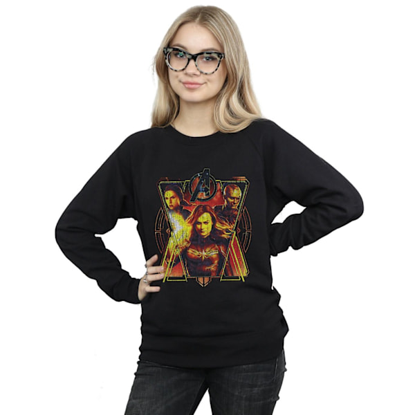 Marvel Womens/Ladies Avengers Endgame Distressed Sunburst Sweatshirt Black XXL