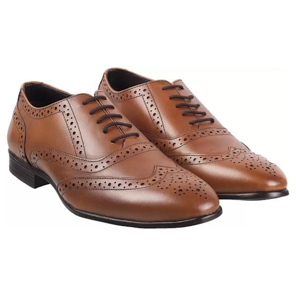 Route 21 Herr 5 Ögla Brogue Oxford Skor 9 UK Tan Tan 9 UK