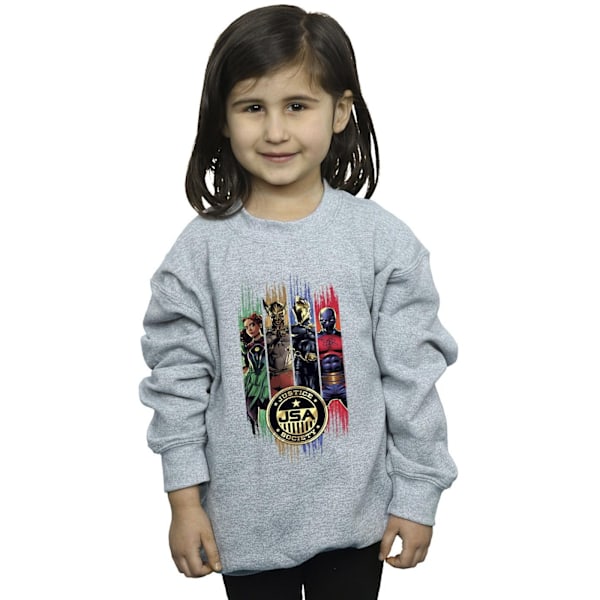 DC Comics Girls Black Adam JSA Gold Badge Sweatshirt 12-13 år Sports Grey 12-13 Years