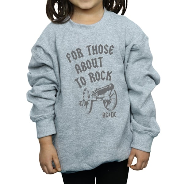 AC/DC Girls For Those About To Rock Cannon Sweatshirt 7-8 år Sports Grey 7-8 Years