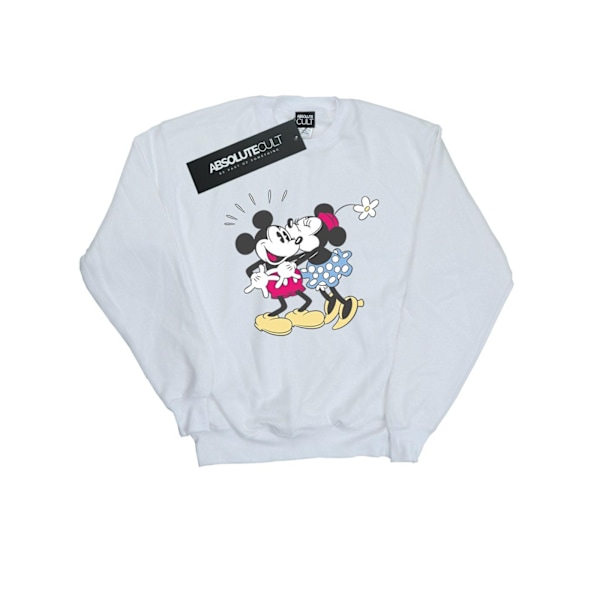 Disney Dam/Kvinnor Mickey Och Minnie Mus Kyss Sweatshirt L White L