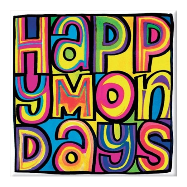 Happy Mondays Dayglo Logo Kylskåpsmagnet En Storlek Flerfärgad Multicoloured One Size