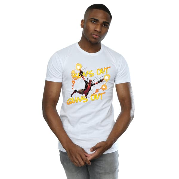 Marvel Herr Deadpool Sun´s Out Guns Out T-Shirt S Vit White S