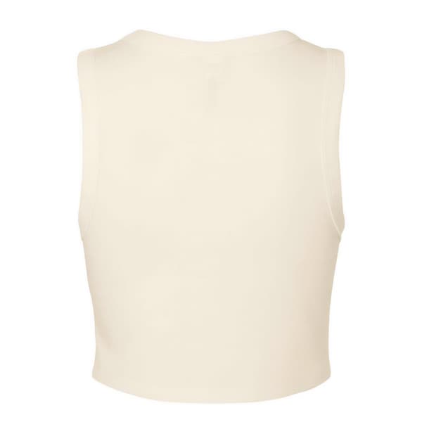 Bella + Canvas Dam/Kvinnor Enfärgad Micro-Rib Muscle Crop Top M Solid Natural M