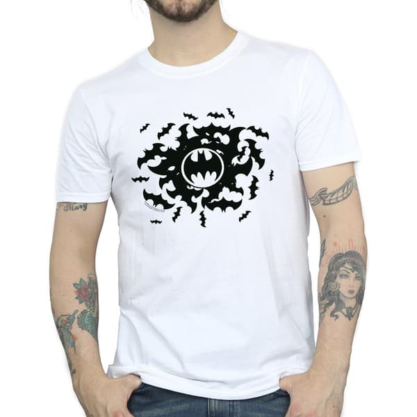 DC Comics Herr Batman Bat Swirl T-Shirt L Vit White L
