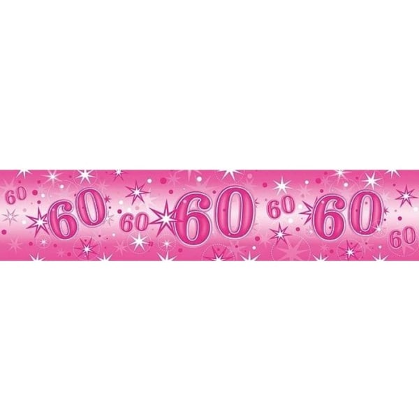 Qualatex Folie Sparkle 60-års banner One Size Rosa Pink One Size