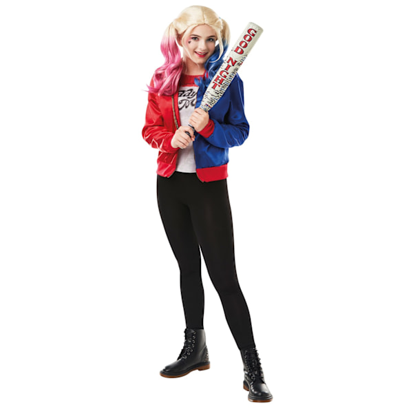 Harley Quinn Barnkostym för Barn/Barn Tillhörande Jokern One S Red/Blue One Size