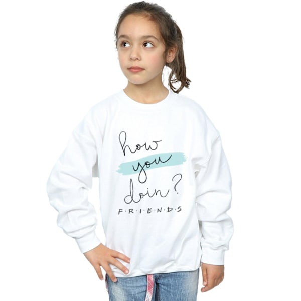 Friends Girls How You Doin? Handwriting Sweatshirt 9-11 år W White 9-11 Years