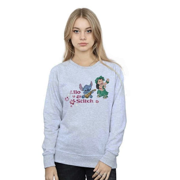 Disney Dam/Kvinnor Lilo Och Stitch Hawaii Sweatshirt S Sport Sports Grey S