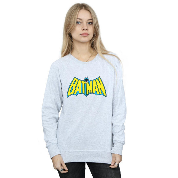 Batman Dam/Dam Retro Logotyp Heather Sweatshirt L Heather Gr Heather Grey L