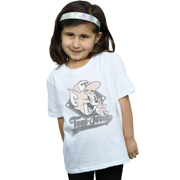 Tom And Jerry Girls Baseball Caps Bomull T-Shirt 12-13 År Vit White 12-13 Years