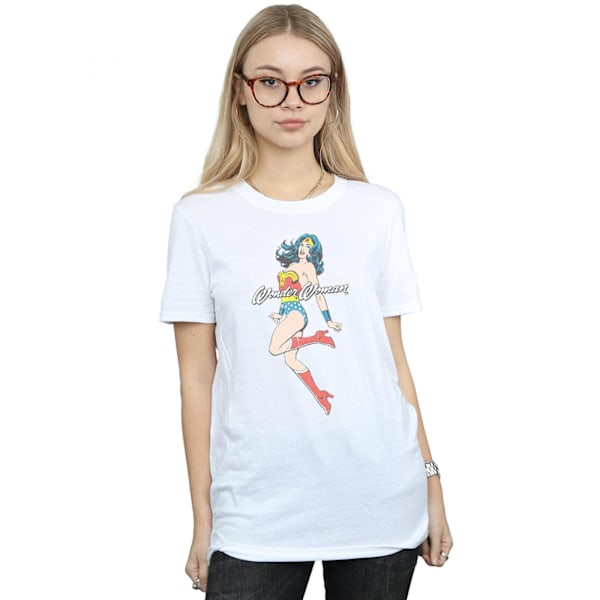 DC Comics Dam/Kvinnor Wonder Woman Jump Bomull Boyfriend T-Sh White XL