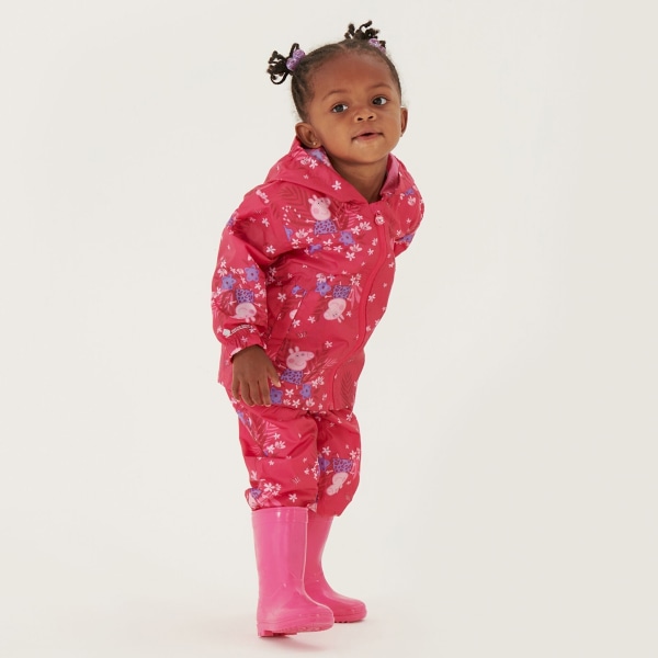 Regatta Childrens/Kids Pack It Floral Greta Gris Waterproof Over Pink Fusion 12-18 Months