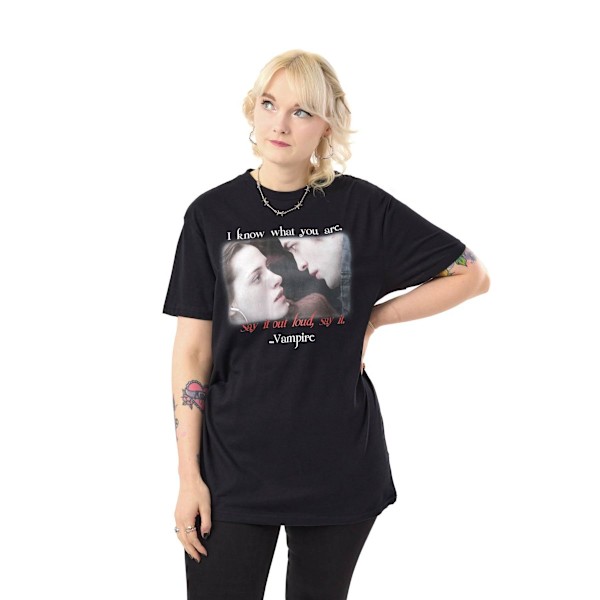 Twilight Dam/Kvinnor Vampyr Kortärmad T-shirt 3XL Svart Black 3XL
