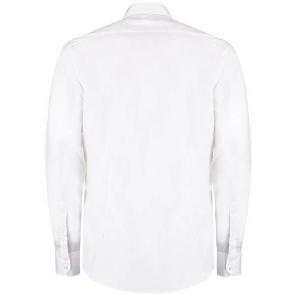 Kustom Kit Herr Långärmad Oxford Twill Skjorta 15,5 Vit White 15.5