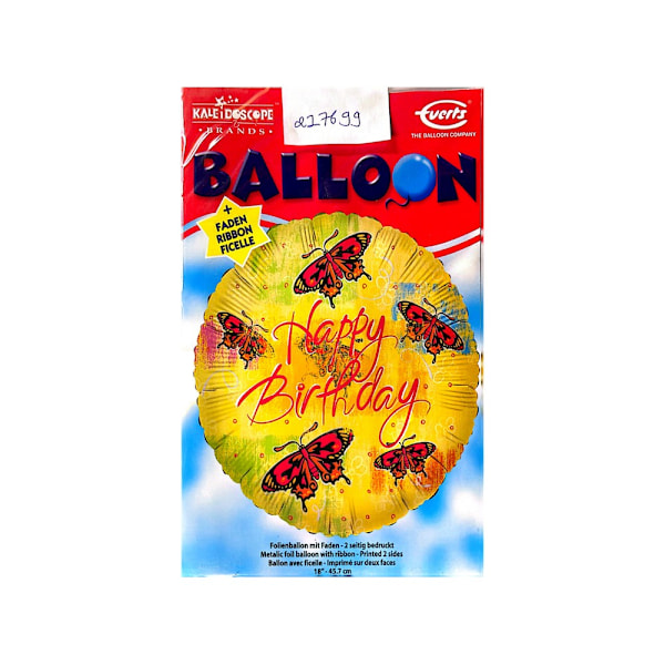 Kalejdoskop Fjärilar Grattis På Födelsedagen Folieballong En Storlek Y Yellow/Red One Size