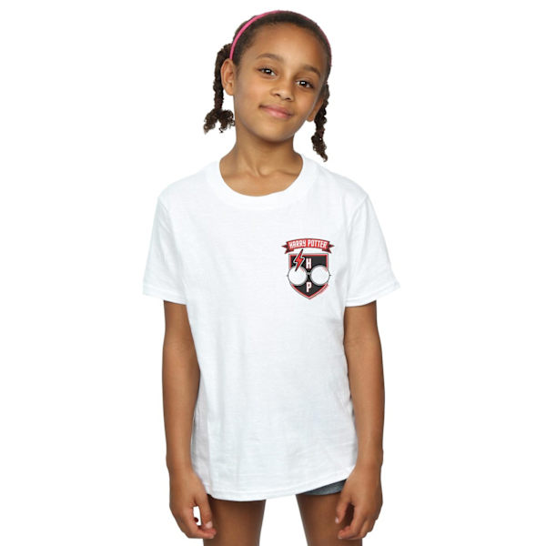 Harry Potter T-shirt i bomull med ficka och Toon-glasögon för flickor 9-11 år White 9-11 Years