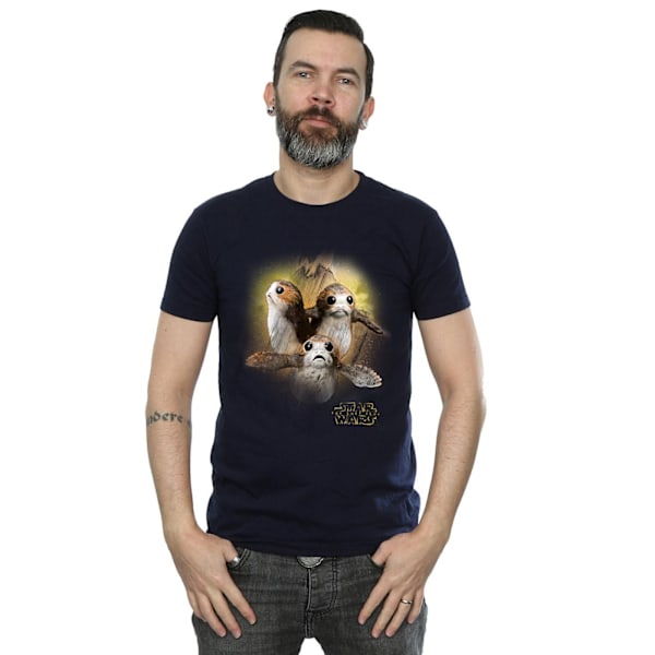 Star Wars: The Last Jedi Porg T-shirt i borstad bomull för män, 3XL, marinblå Navy Blue 3XL