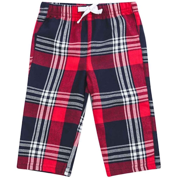 Larkwood Baby Tartan Lounge Pants 0-6 månader Röd/Marinblå Red/Navy 0-6 Months