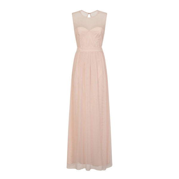 Little Mistress Dam/Damer Delphi Sweetheart Mesh Maxi Klänning Pink 12 UK