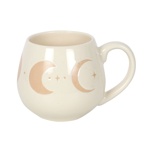 Something Different Måne Fas Rounded Mug En Storlek Beige/Vit Beige/White One Size