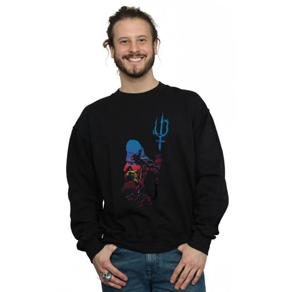 DC Comics Herr Aquaman Battle Silhouette Sweatshirt XL Svart Black XL