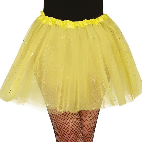 Fiestas Guirca Glitter Tutu för dam/flickor, One Size, Gul Yellow One Size