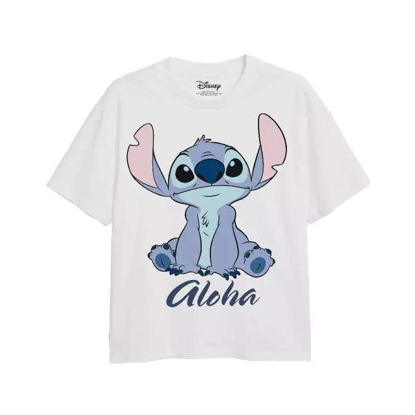 Lilo & Stitch Girls Aloha T-shirt 5-6 år Vit White 5-6 Years