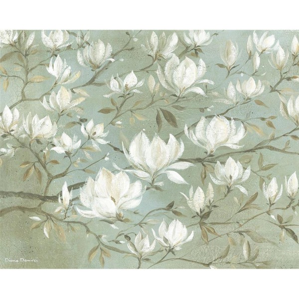 Diane Demirci Vit Magnolia Print 80mm x 60cm Grå/Vit Grey/White 80mm x 60cm