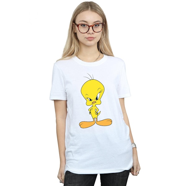 Looney Tunes Dam/Damer Angry Tweety Bomull Boyfriend T-Shir White M
