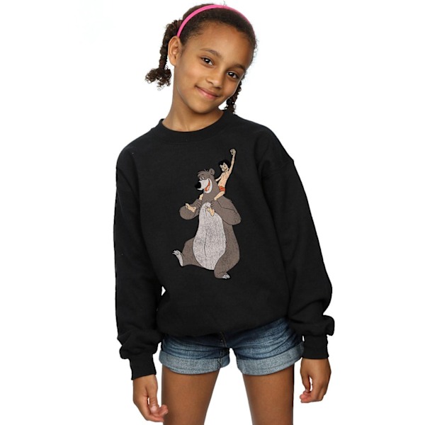 Jungle Book Girls Classic Mowgli And Baloo Sweatshirt 7-8 År Black 7-8 Years