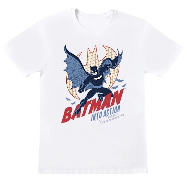 DC Comics Boys Batman Into Action T-shirt 5-6 år Vit White 5-6 Years