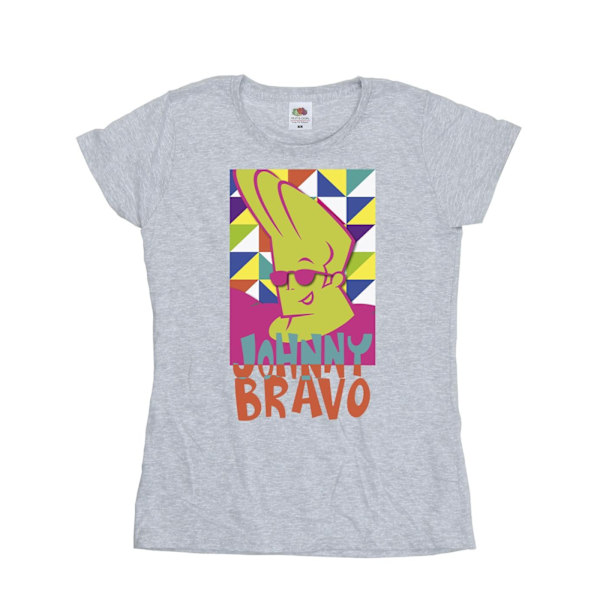 Johnny Bravo Dam/Kvinnor Multi Triangles Pop Art Bomull T-shirt Sports Grey M