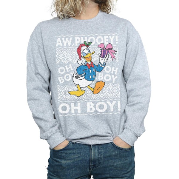 Disney Herr Donald Duck Jul Fair Isle Sweatshirt M Sports Sports Grey M