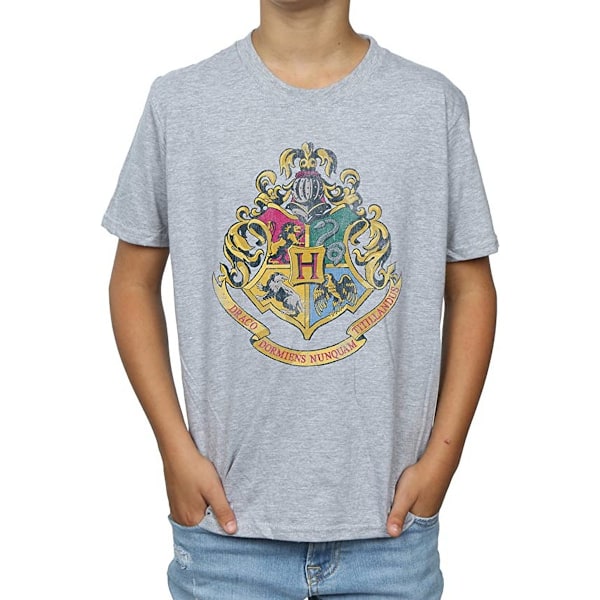 Harry Potter Boys Hogwarts Crest T-shirt 9-11 år Sports Grey Sports Grey 9-11 Years