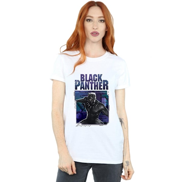 Marvel Womens/Ladies Black Panther Tech Badge Bomull Boyfriend White XL